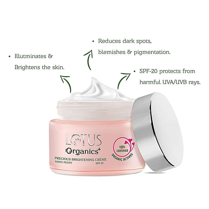 Lotus Organics+ Precious Brightening Creme SPF 20 (50gm)