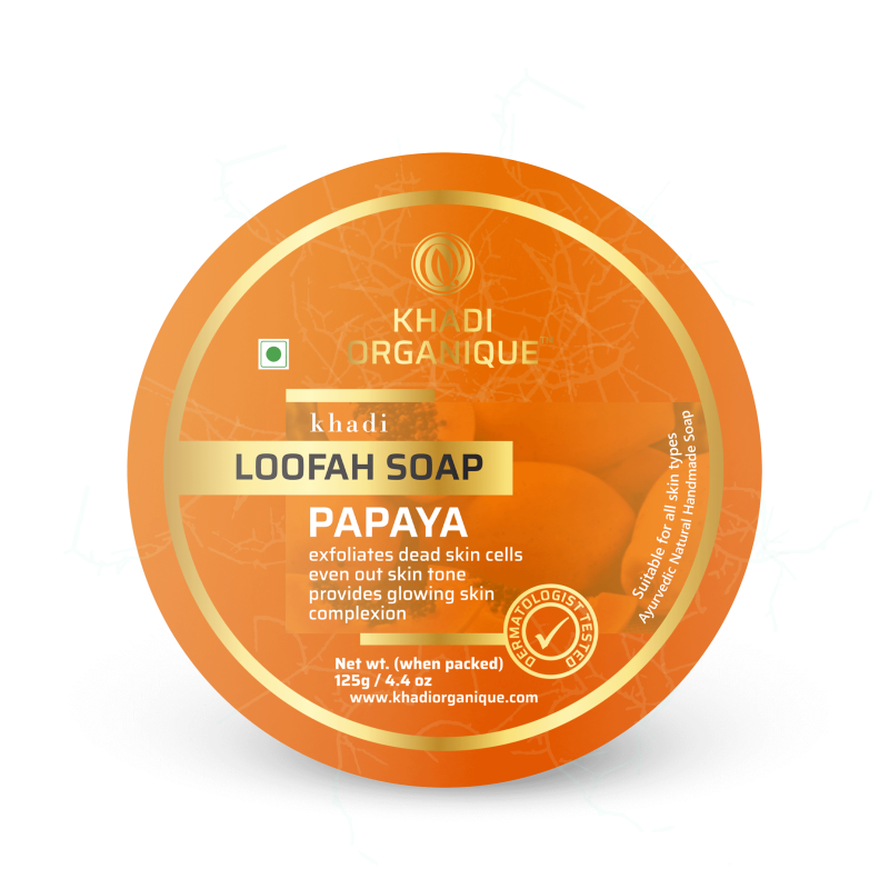 Khadi Organique Papaya Loofah Soap (125gm)