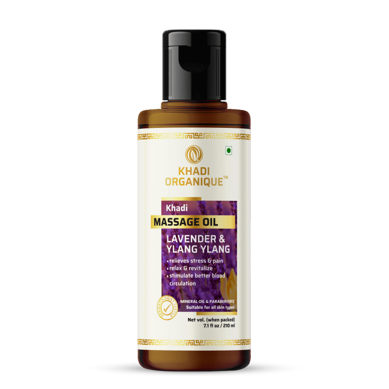 Khadi Organique Lavender & Ylang Ylang Masaage Oil (210ml)