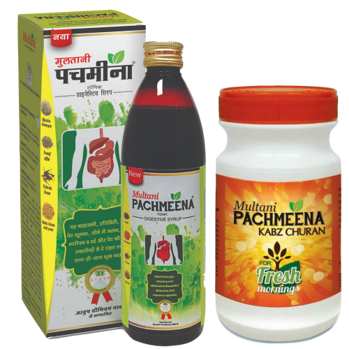 Multani Pachmeena Digestive Combo-2Pachmeena Tonik & 2Pachmeena Kabz Churan (300ml+100gm each)