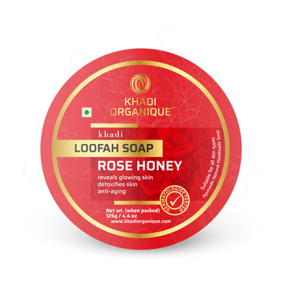 Khadi Organique Rose Honey Loofah Soap (125gm)