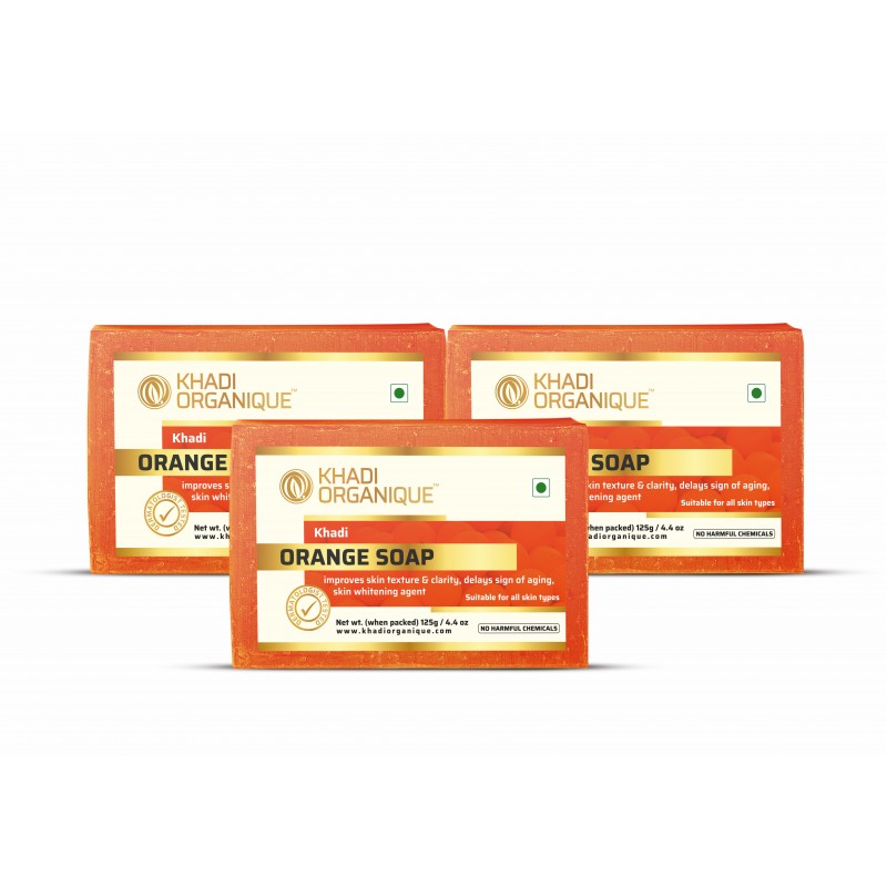 Khadi Organique Orange Soap Pack Of 3 (375gm)