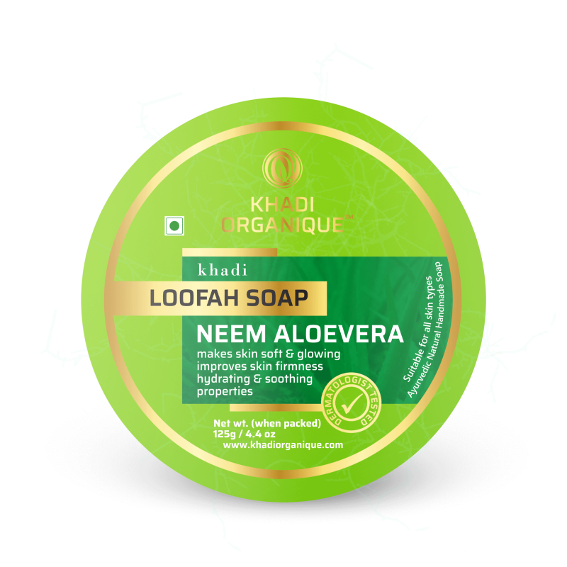 Khadi Organique Neem Aloe Vera Loofah Soap (125gm)