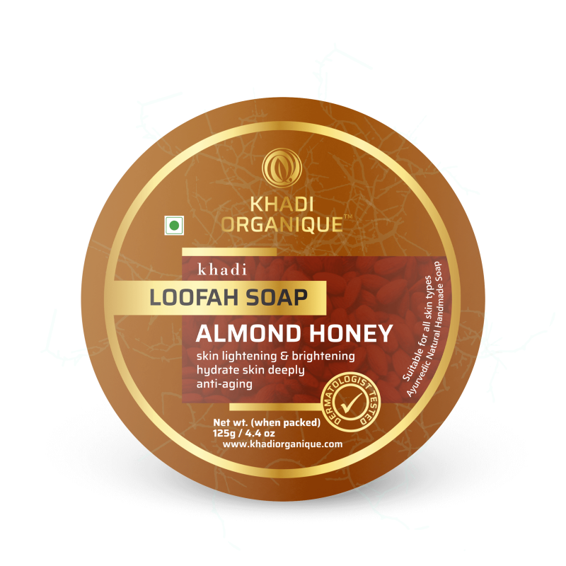 Khadi Organique Almond Honey Loofah Soap (125gm)