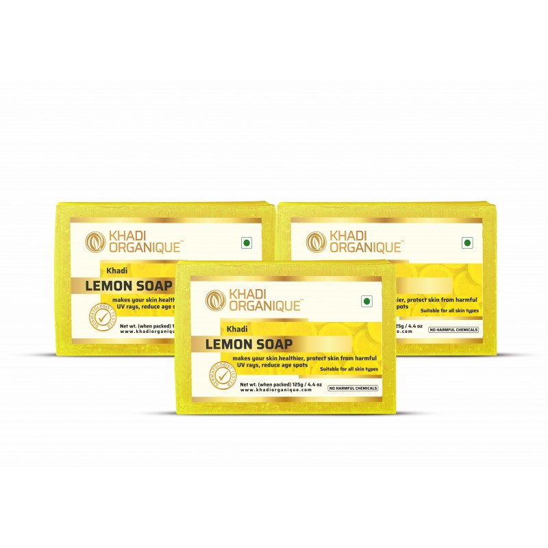 Khadi Organique Lemon Soap Pack Of 3 (375gm)