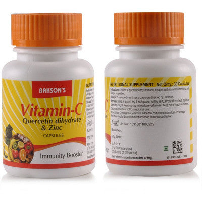Bakson Vitamin C Plus Quercetin Dihydrate & Zinc Capsules (30caps)