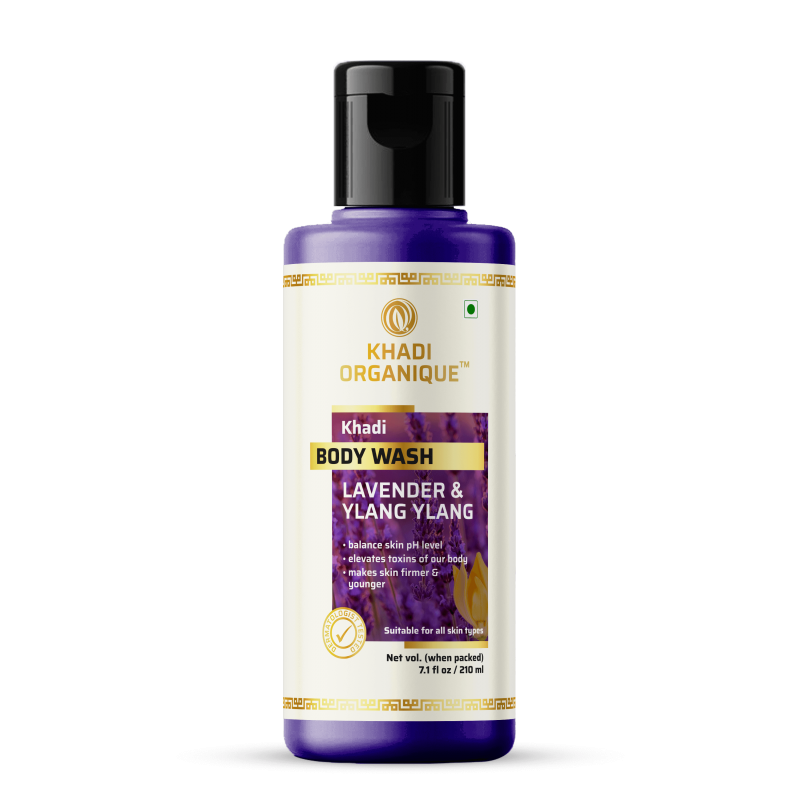 Khadi Organique Lavender & Ylang Ylang Body Wash (SLS & PARABEN FREE) (210ml)