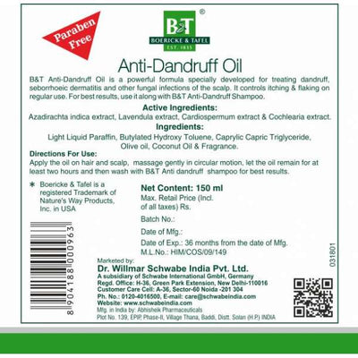 Dr. Willmar Schwabe B&T Anti-Dandruff Oil Pack Of 2 (150+150ml)