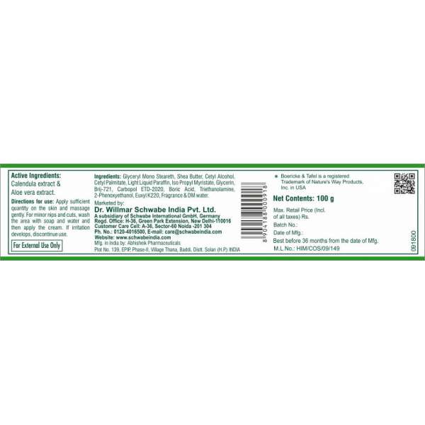 Dr. Willmar Schwabe B&T Calendula & Aloe Vera multipurpose cream (100gm)