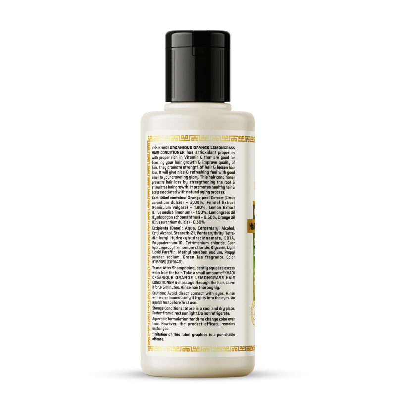 Khadi Organique Orange & Lemongrass Hair Conditioner (210ml)