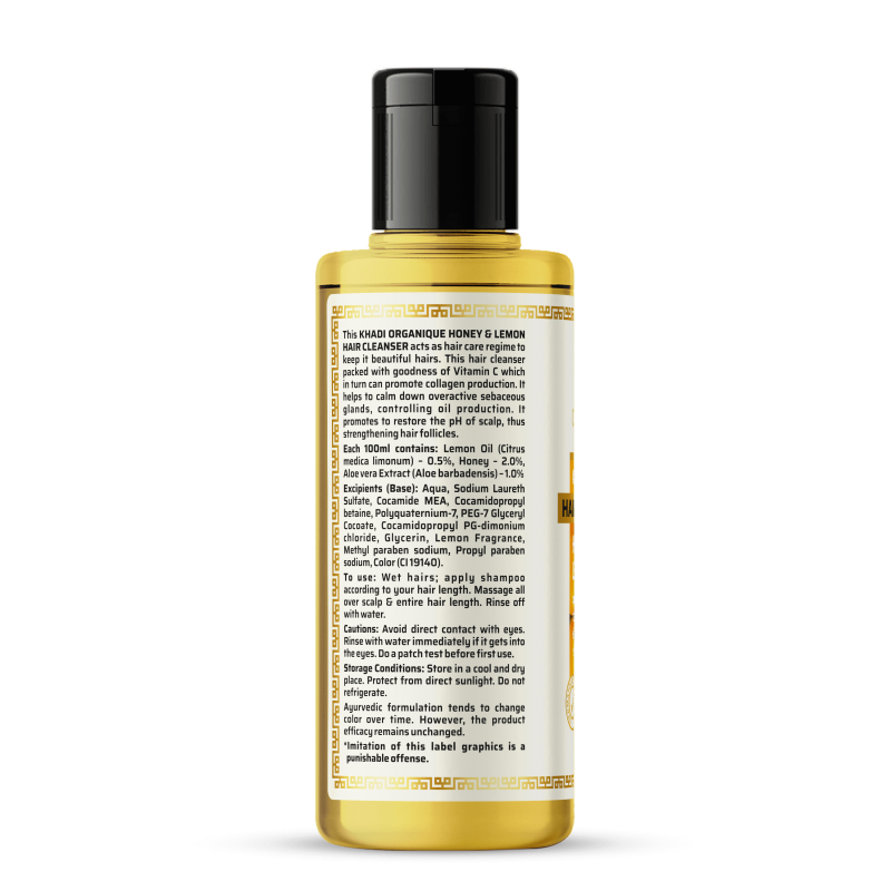 Khadi Organique Honey & Lemon Hair Cleanser (210ml)