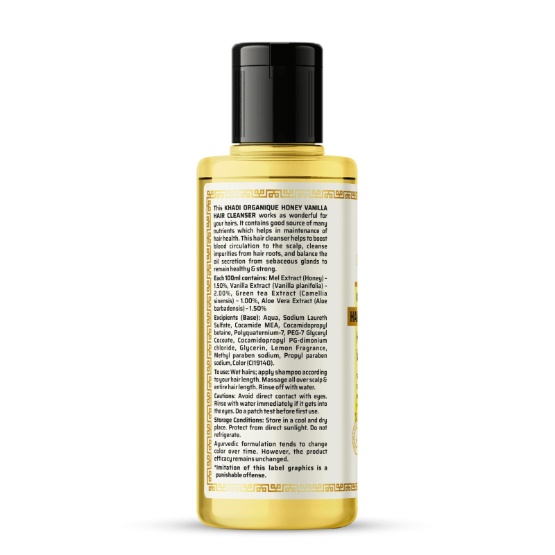 Khadi Organique Honey & Vanilla Hair Cleanser (210ml)