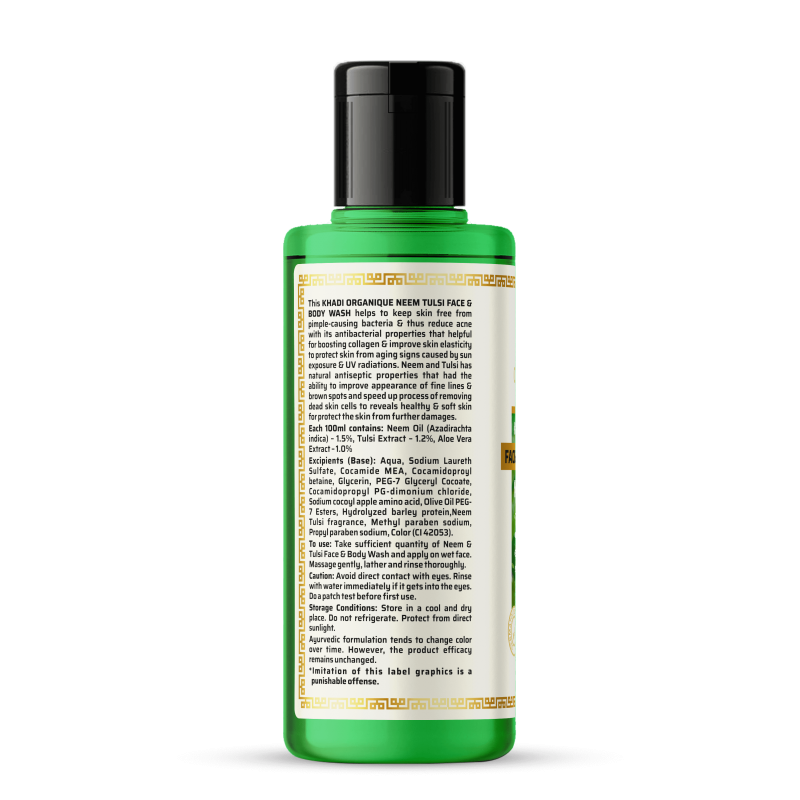 Khadi Organique Neem Tulsi Face & Body Wash (210ml)