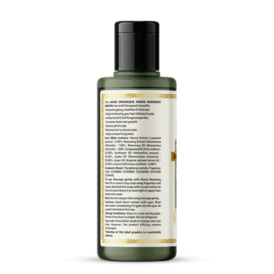 Khadi Organique Henna Rosemary Hair Oil (210ml)