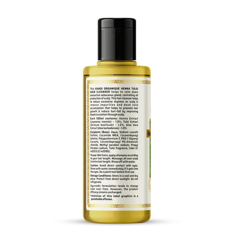 Khadi Organique Heena Tulsi Hair Cleanser (210ml)