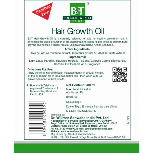 Dr. Willmar Schwabe B&T Hair Growth Oil (200+200ml)