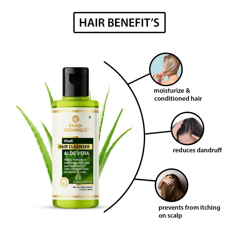 Khadi Organique Aloe Vera Hair Cleanser (210ml)