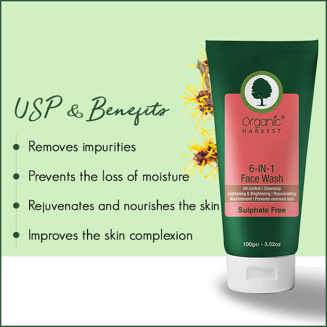 Organic Harvest 6-In-1 Face Wash (100gm)