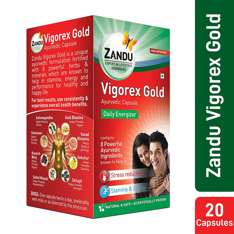 Zandu Vigorex Gold Buy 1 Get 1 (20 Caps)