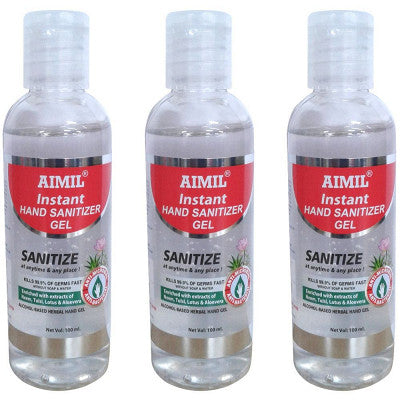 Aimil Instant Hand Sanitizer(Alcohol Based) (100ml, Pack of 3)