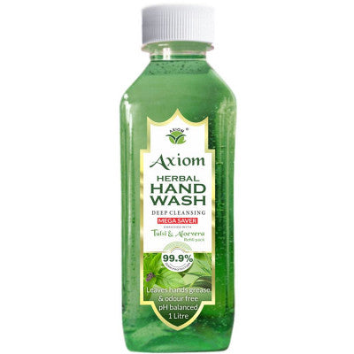 Axiom Herbal Hand Wash Enriched With Aloevera & Tulsi(Refill Pack) (1000ml)