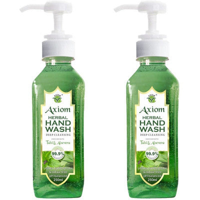 Axiom Herbal Hand Wash Enriched With Aloevera & Tulsi(Table Top Dispenser) (250ml, Pack of 2)