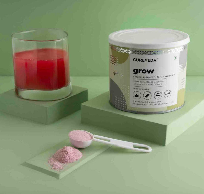 Cureveda GROW -
 Plant Biotin Advanced
 Hair Nutrition (150 gm)