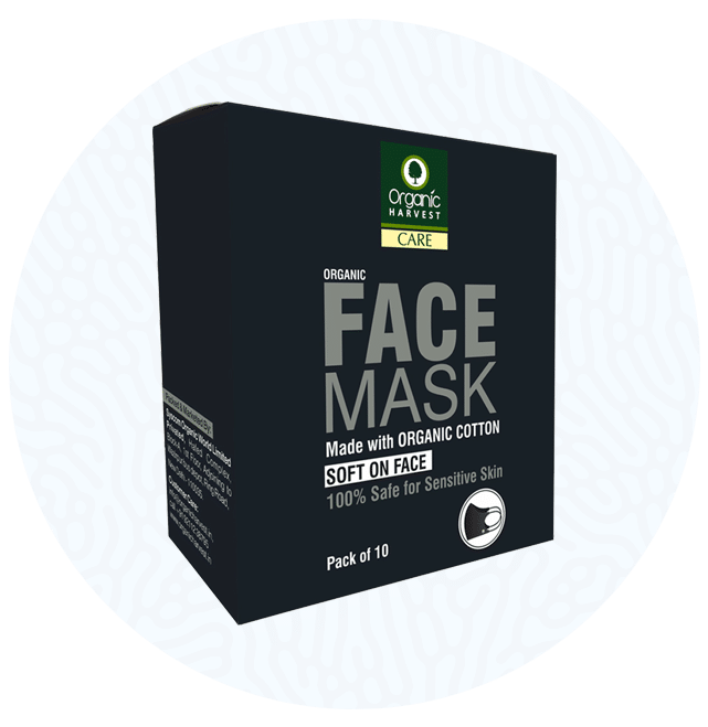 Organic Harvest Organic Face Mask – White (Pack of 10) Small