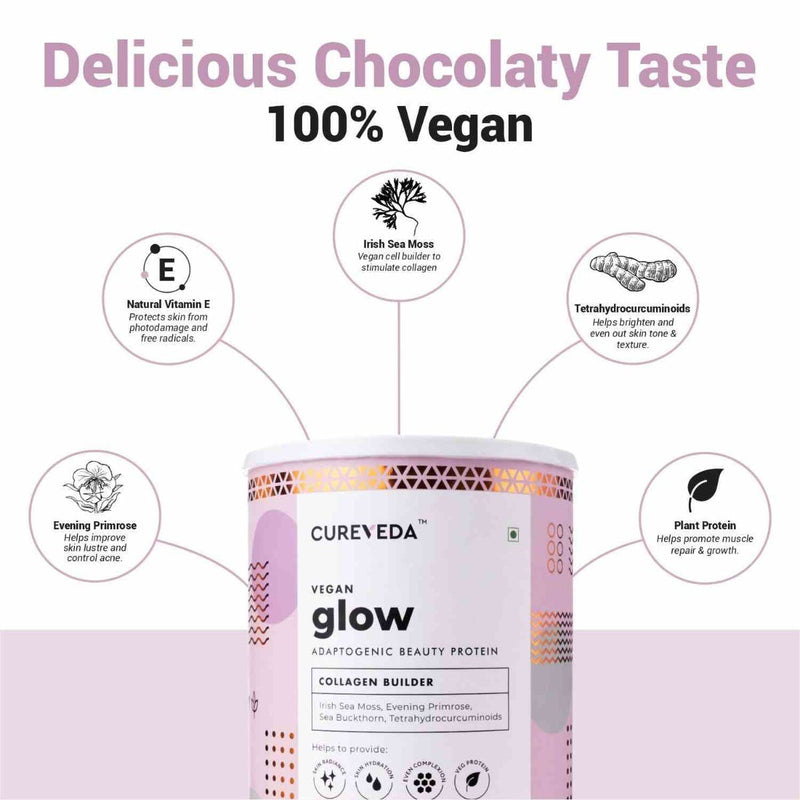 Cureveda GLOW - Chocolate Collagen Builder (300 gm)