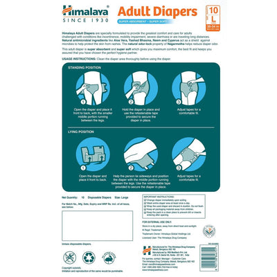 Himalaya Adult Diapers (Medium - 10s - 28-45in)