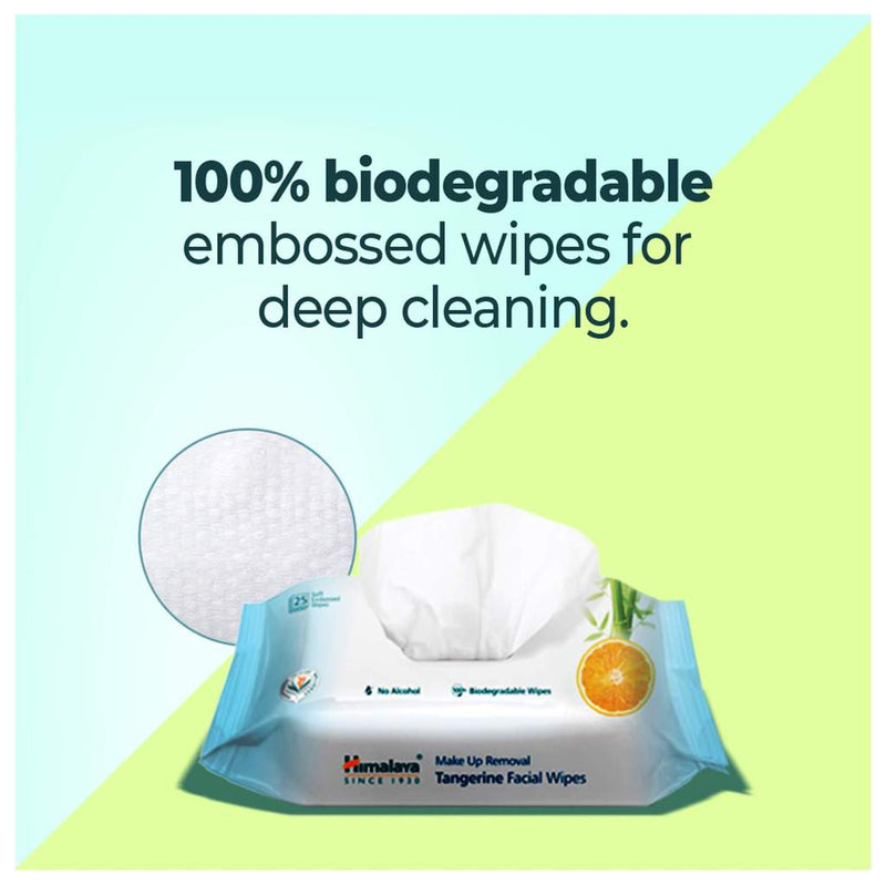 Himalaya Makeup Removal Tangerine Facial Wipes (25&