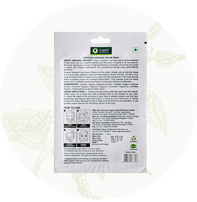 Organic Harvest Skin Conditioner Sheet Mask- Lavender (20gm)
