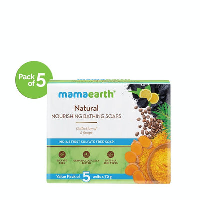 Mamaearth Natural Nourishing Bathing Soaps - (5x75g)
