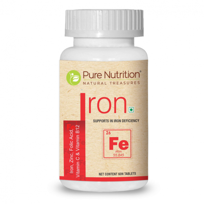 Pure Nutrition IRON - FERROUS BISGLYCINATE 17 MG - (60 TABS)