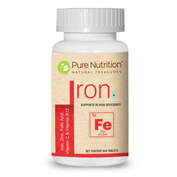 Pure Nutrition IRON - FERROUS BISGLYCINATE 17 MG - (60 TABS)