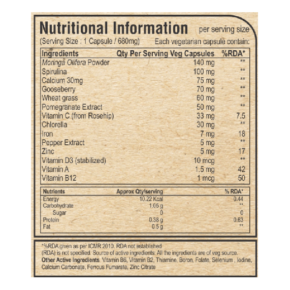 Pure Nutrition Moringa Vital (60 VEG Capsules)