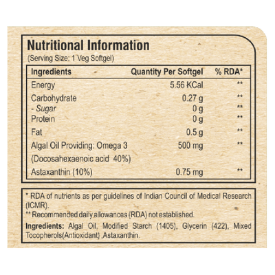 Pure Nutrition Veg Omega with Astaxanthin (30 Veg Softgels)