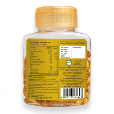 Pure Nutrition Vitals COD Liver Oil -(120 softgels)