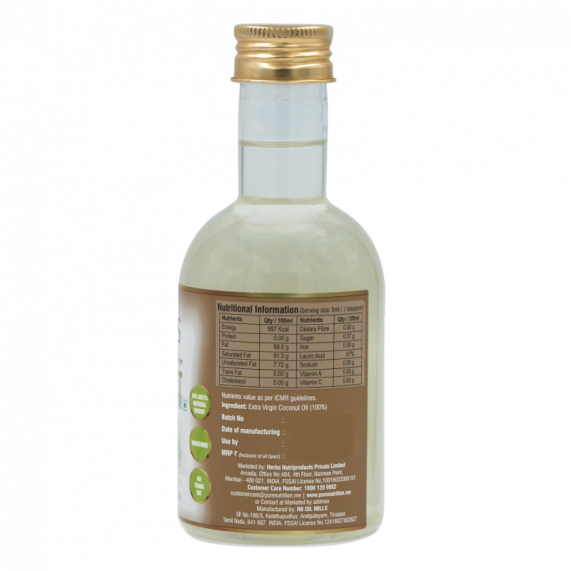 Pure Nutrition Vitals Raw Cold Pressed Coconut Oil (250 ml)