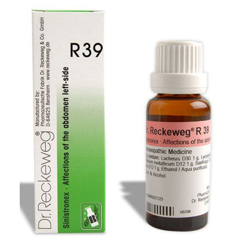 Dr. Reckeweg R39 (Sinistronex, Affections of the abdomen-left side) Drops 22ml