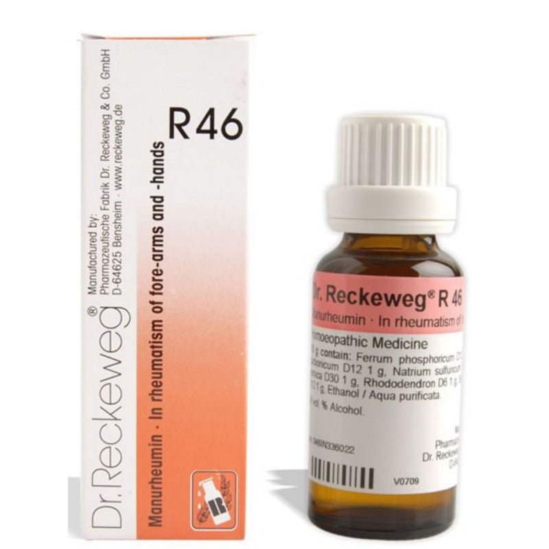 Dr. Reckeweg R46 (Manurheumin, Arthritis of fore-arms and hands) Drops 22ml