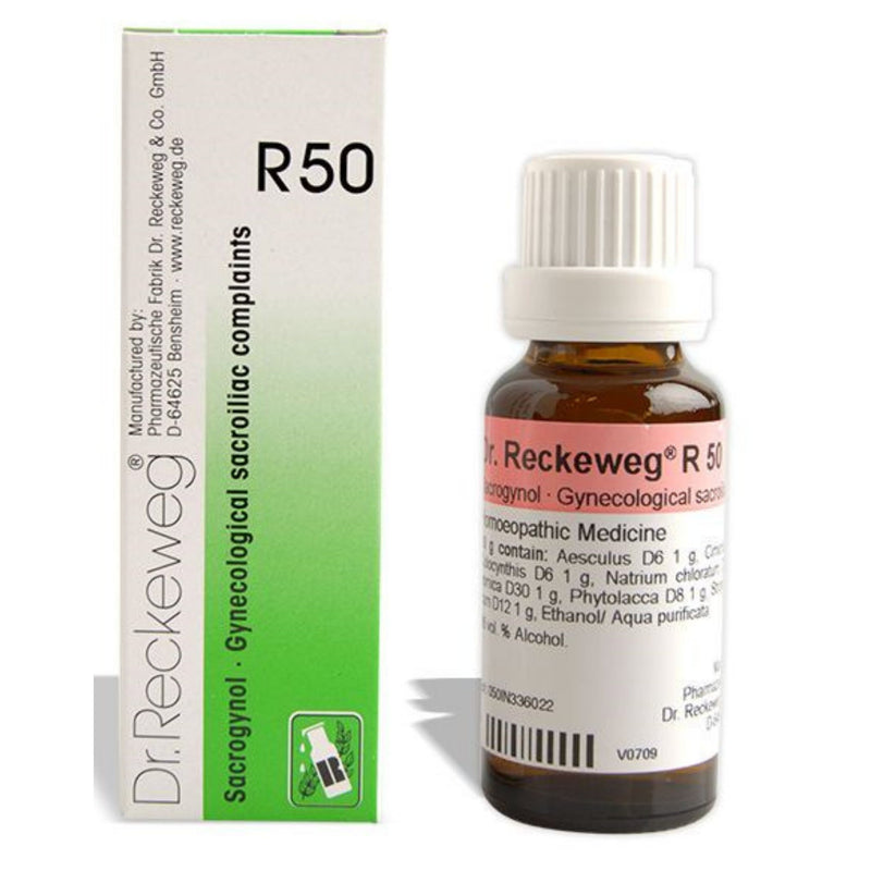 Dr. Reckeweg R50 (Sacrogynol, Gynae Sacroiliac complaints) Drops 22ml