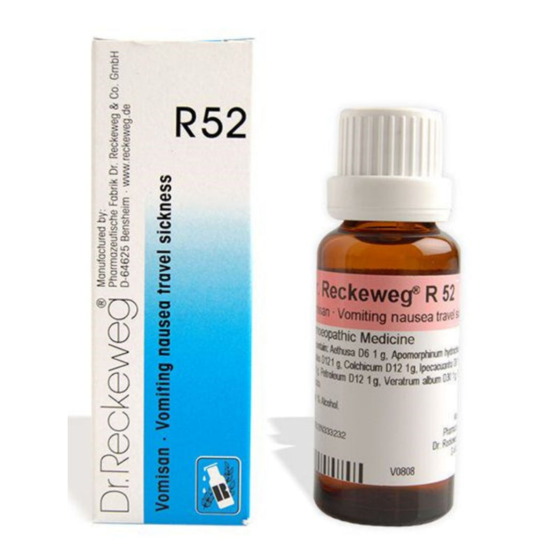 Dr. Reckeweg R52 (Vomisan-Vomiting, Nausea and Travel Sickness) Drops 22ml