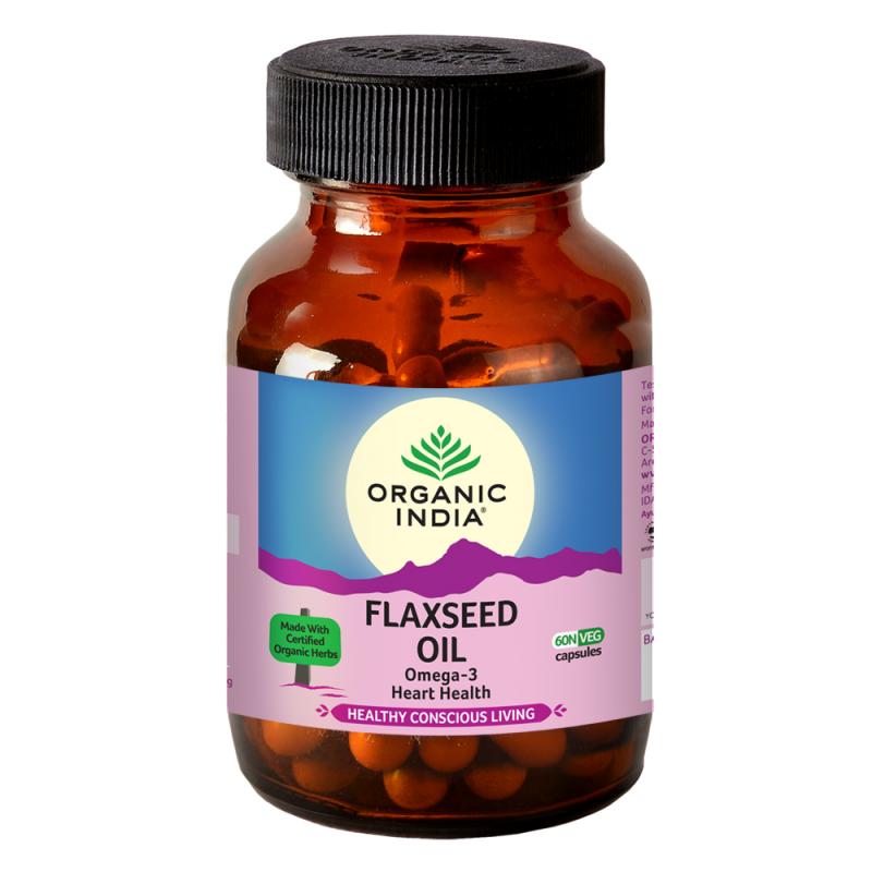 Organic India Flax Seed Oil (60 Capsules Bottle)