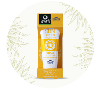 Organic Harvest Sunscreen Acne/Oily Skin – SPF 60 (100gm)