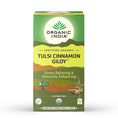 Organic India Tulsi Cinnamon Giloy (25 Tea Bags)