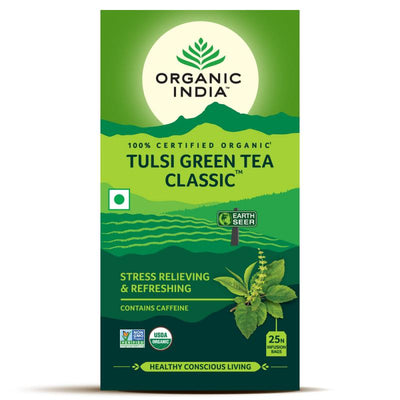 Organic India Tulsi Green Tea Classic (25 Tea Bags).