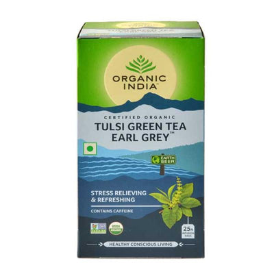 Organic India Tulsi Green Tea Earl Grey (25 Tea Bags)