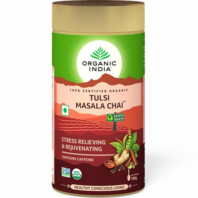 Organic India Tulsi Masala Chai (100 Gram Tin)